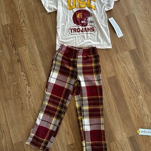 Kids USC Trojans Pajama Set - Cream and Red
